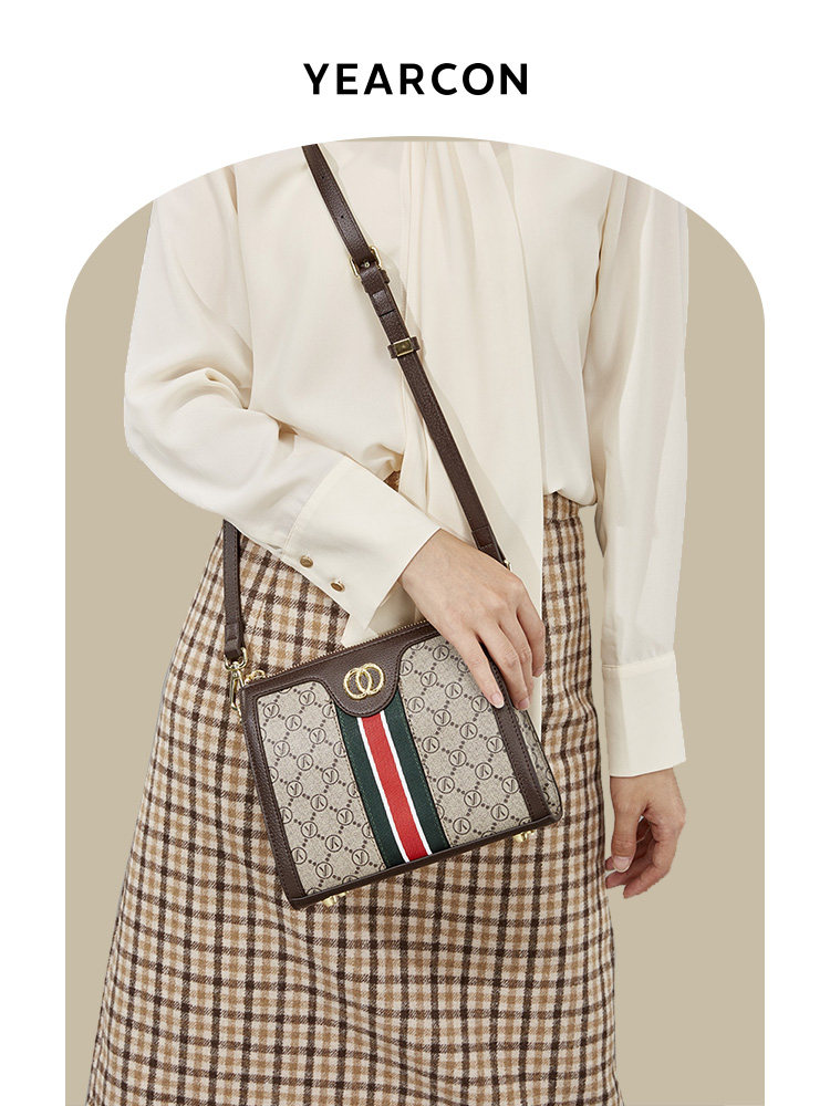 Yierkang bag women's messenger bag women's bag 2021 new trendy shoulder bag retro printing small bag autumn small square bag