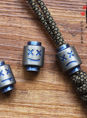 PEI钛马钛合金表情包EDC伞绳挂坠刀坠弹弓推牌坠挂扣拉链头项链坠