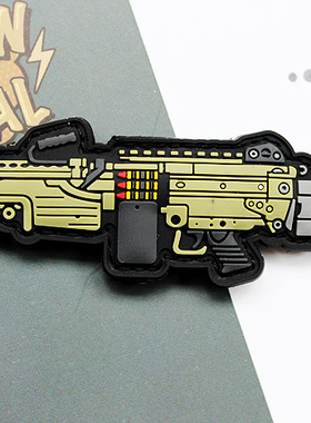 Q版 M249 户外军迷臂章魔术贴 背包魔术贴章 战术肩章配件 徽章