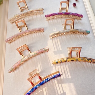 新中式宋锦纯手工定制抓夹女国风盘发簪头饰饰品细长发夹非遗