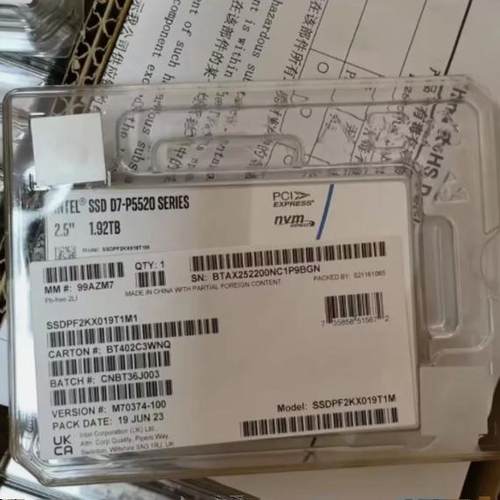 Intel SSD D7-P5520 1.92TB U.2 Series DC NVME SSDPF2KX019T1