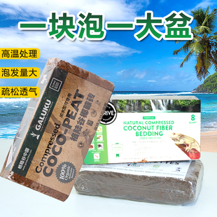 椰砖营养土种菜通用型脱盐椰糠大块耶砖土乌龟冬眠养花土壤种植土