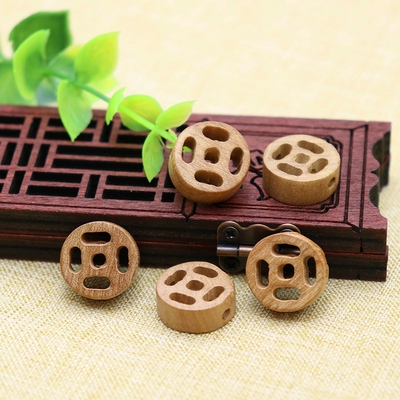 安全手脚链diy宝宝古钱桃木雕刻