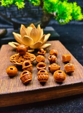 龙纹桃核雕刻福锁手工桃筐挂件野山桃胡文玩吊坠手链配饰南瓜篮子
