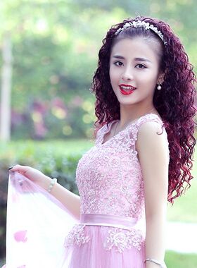 龙飘飘正品005高端仿真人发丝螺丝电烫半假发女波浪长卷发H120102