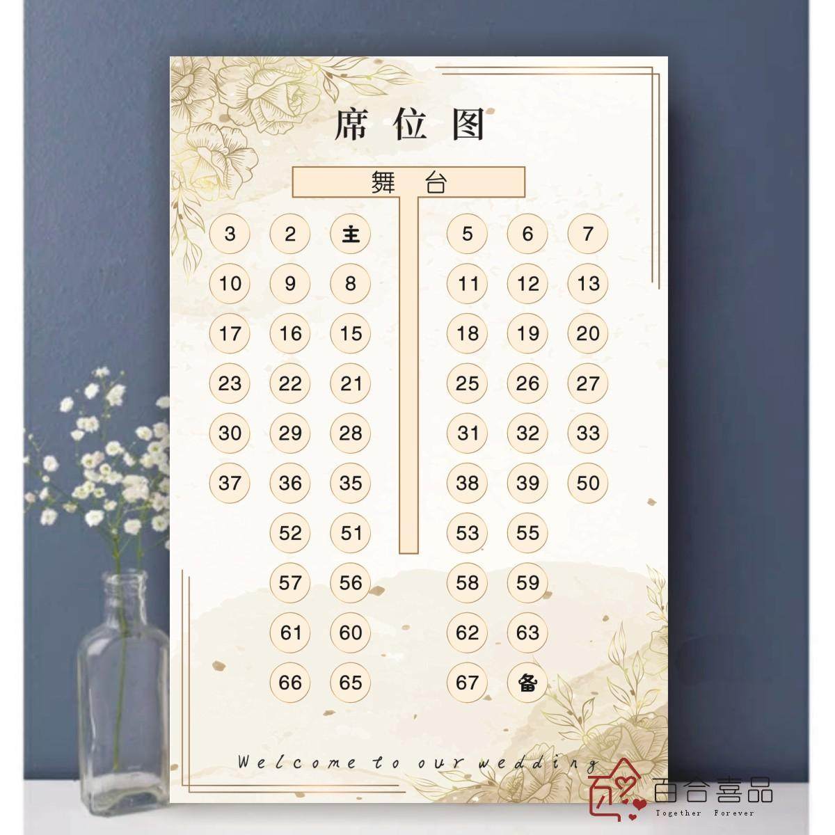 婚礼席位图席位卡座次表宾客名单