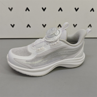 安踏儿童2025年夏季新款男女小童透气小白鞋旋钮运动跑步鞋 9903S