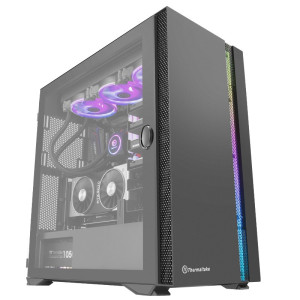 Tt台式电脑游戏机箱挑战者H6支持360水冷EATX主板带显卡支架RGB灯