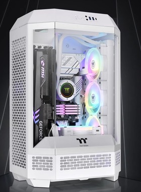 TT机箱The Tower 300白色绿色台式机电脑小机箱Matx ITX海景房