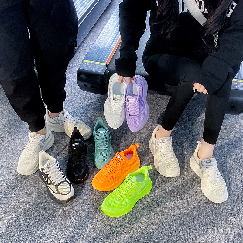 QIAODANG乔当情侣款运动鞋减压缓震回弹好轻软透气休闲百搭运动鞋