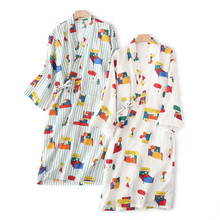睡袍可爱纱布和服纯棉睡衣 长袖 史努比浴袍睡裙女春夏新品 全棉日式