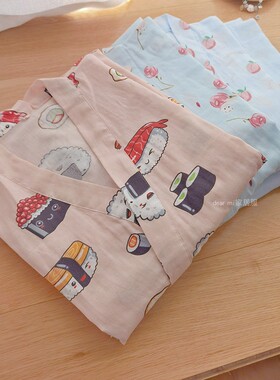 特惠清仓纯棉纱布睡袍女春秋季长袖和服浴袍长款睡衣汉服浴衣宽松