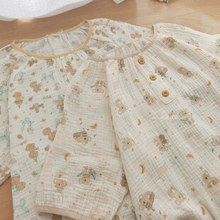 睡裙夏季女款短袖纯棉纱布2026年新款孕妇裙连衣裙圆领家居服睡衣