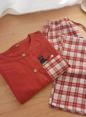 红色睡衣女纯棉磨毛绒布秋冬保暖长袖新婚新年本命年男情侣家居服