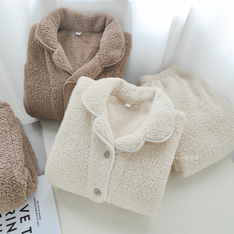 奶乎乎绵软羊羔绒情侣睡衣