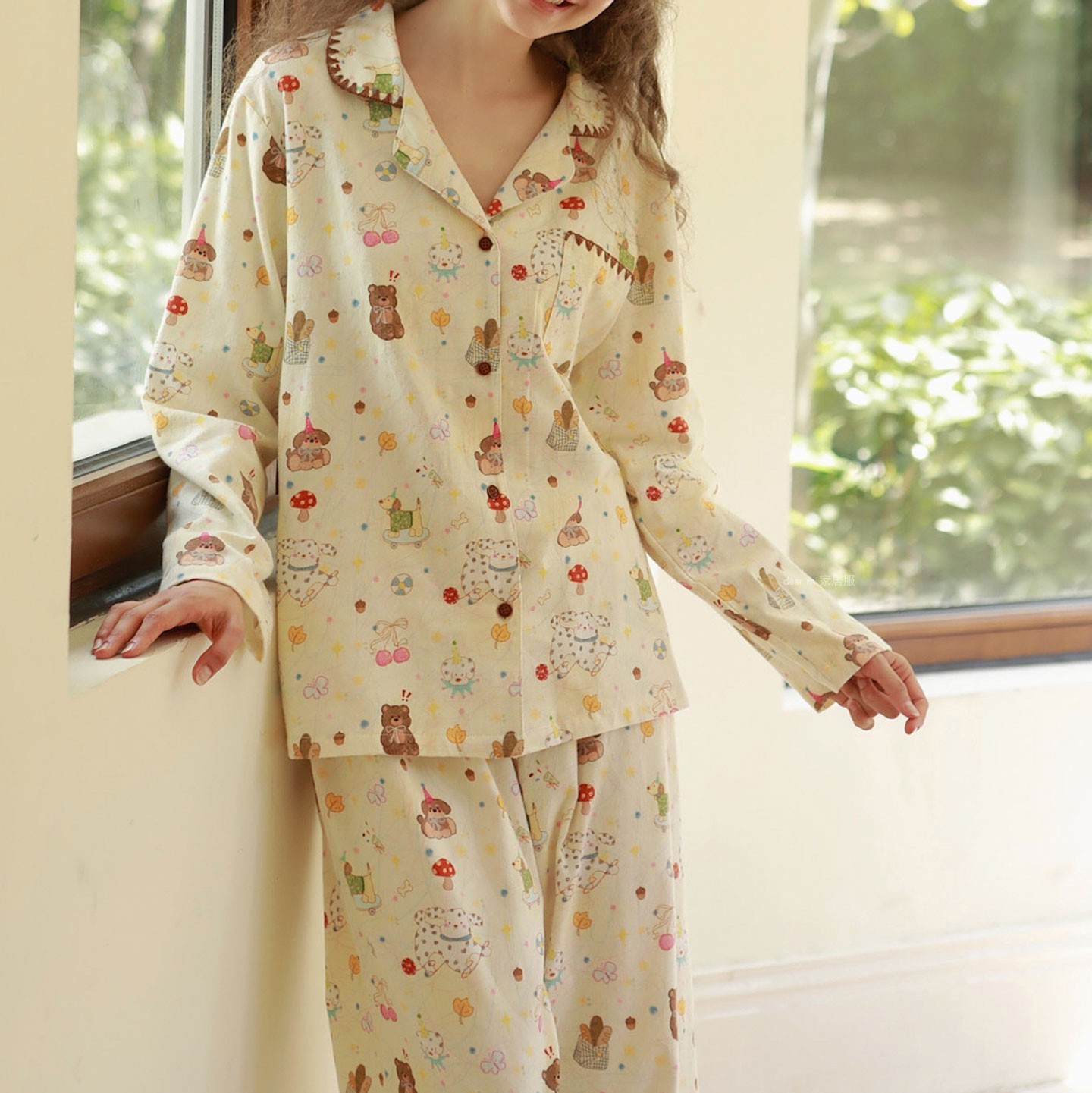 派对狗狗纯棉磨毛绒布保暖睡衣