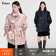 范洛Fano 短风衣外套女小个子2026春 艺术系短活页可拆卸肩章经典