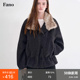 范洛Fano 抽绳毛呢外套女2025 奥伦堡日落羊毛混纺毛领宽松插肩袖