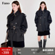 范洛Fano 新款 英伦风垂顺飘逸立翻领活页短款 风衣外套女2026春季