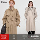 双排扣翻领风衣女系带中长款 范洛Fano 2025复古经典 外套