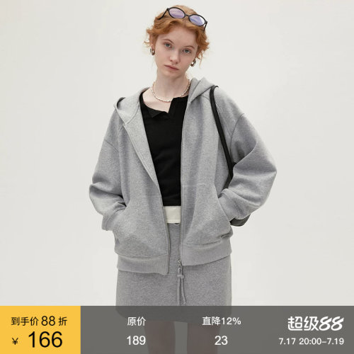 范洛连帽开衫外套休闲半裙套装
