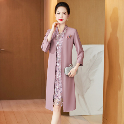 高端婚礼妈妈礼服高贵年轻款喜婆婆婚宴装丈母娘嫁女儿喜服连衣裙