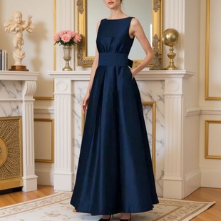2025气质缎面伴娘服姐妹裙显瘦宴会晚礼服女Bridesmaid Dresses