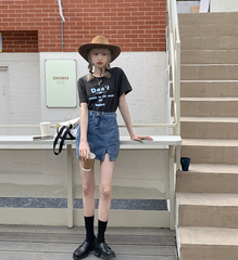 實拍實價~字母印花圓領短袖T恤