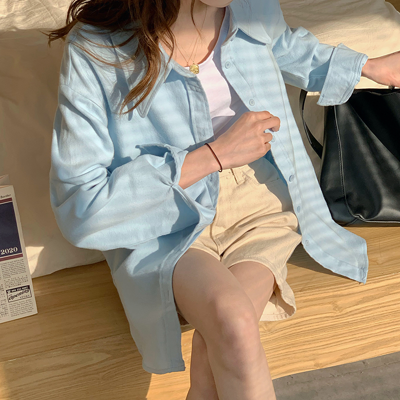 Real shot real price ~ early spring thickened frosted design pure color shirt