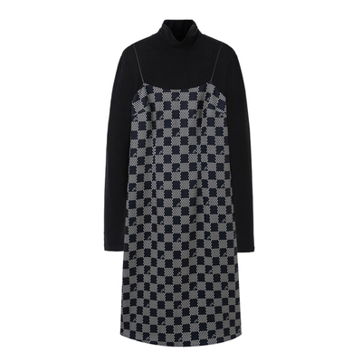 鸟家女装2025秋冬新款时尚格纹两件套气质吊带裙C4445/C-2