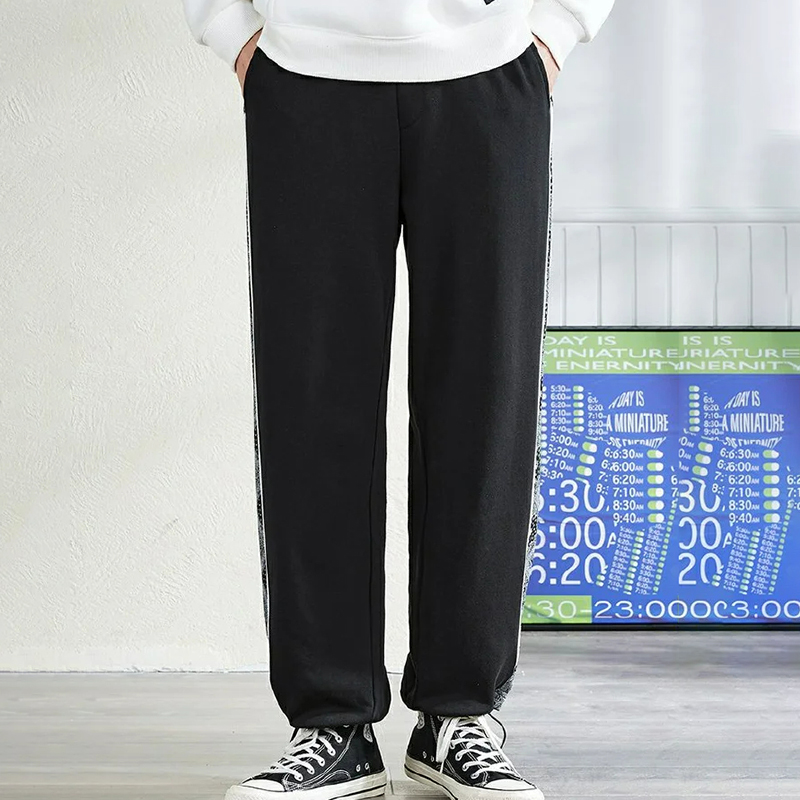 唐系列男装2025秋季新款时尚运动拼接韩版束脚休闲长裤/2-114