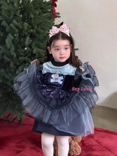 女童2025新款 儿童洋气时髦女宝宝秋冬小香风马甲花苞裙气质