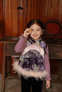 Jamiya女童新中式马甲2025秋冬款儿童洋气唐装中国风背心上衣年服