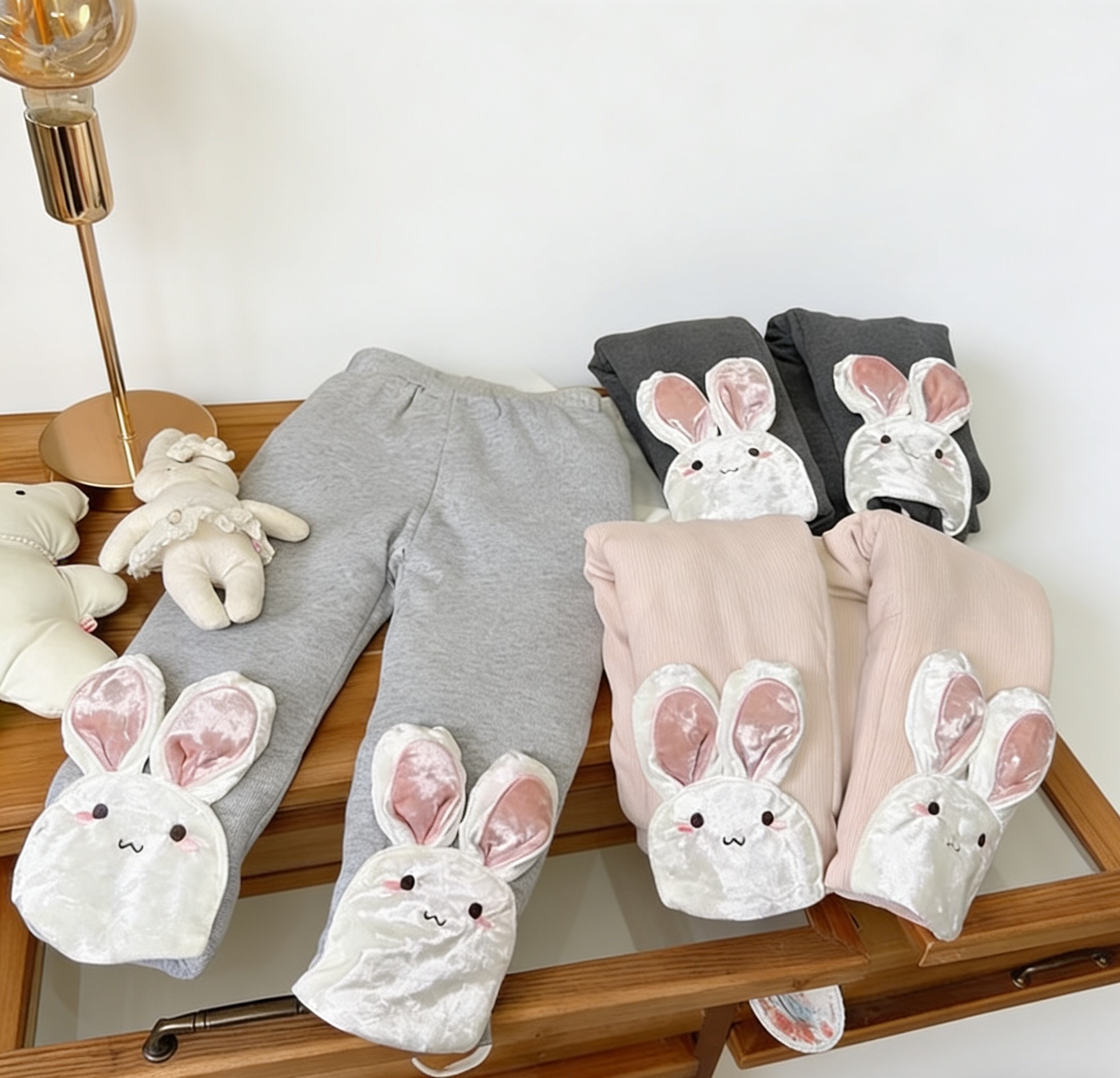 7seven 9417女童冬款小兔蚕丝棉打底裤三层加厚一条过冬