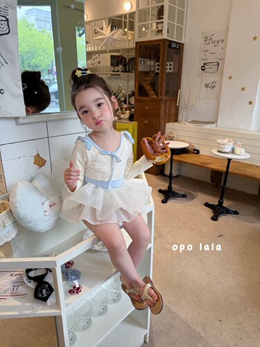 26夏·opolala 蕾丝花边两件套泳衣公主裙泡泡短袖连体泳衣