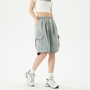女装类目 现货2025夏新品男女中性工装牛仔五分短裤GX02P45 控68图片