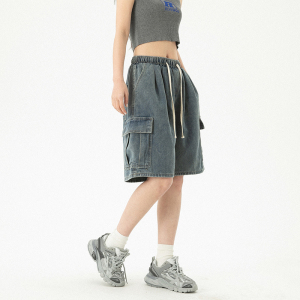 女装类目 现货2025夏新品男女中性工装牛仔五分短裤GX02P45 控68图片