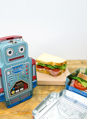英国SUCK UK小学生儿童午餐盒卡通机器人便当盒子野餐盒 生日礼物