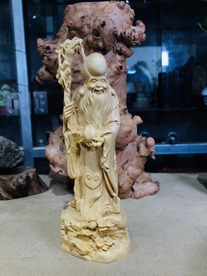 黄杨木雕寿星