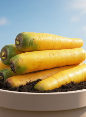 黄色甜胡萝卜 新疆黄萝卜手抓饭黄胡萝卜春秋播种阳台盆栽红萝卜