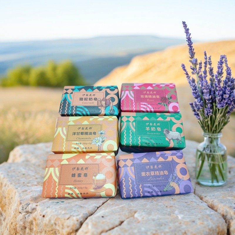 新疆伊梨花粹薰衣草玫瑰精油皂手工皂清洁滋润保湿不紧绷