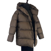 泡芙款 新国标冬90白鸭绒羽绒服女OL短款 巫师帽小个子外套韩版 简约