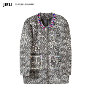 灰色外套女Q9630 街力高奢原创小众设计师定制款 JIE