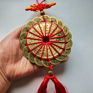 饰摆件 梅花钱招财镇宅家居饰品黄铜乾隆十帝铜钱随身保平安挂件装