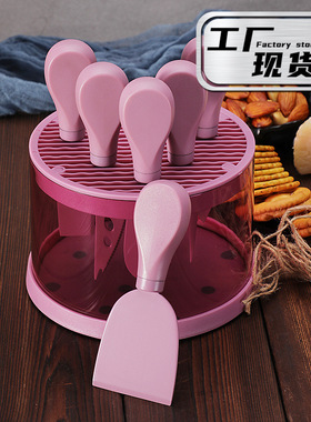 轻奢芝士刀座奶酪工具刀叉铲套装不锈钢彩色6件套芝士刀套装礼品