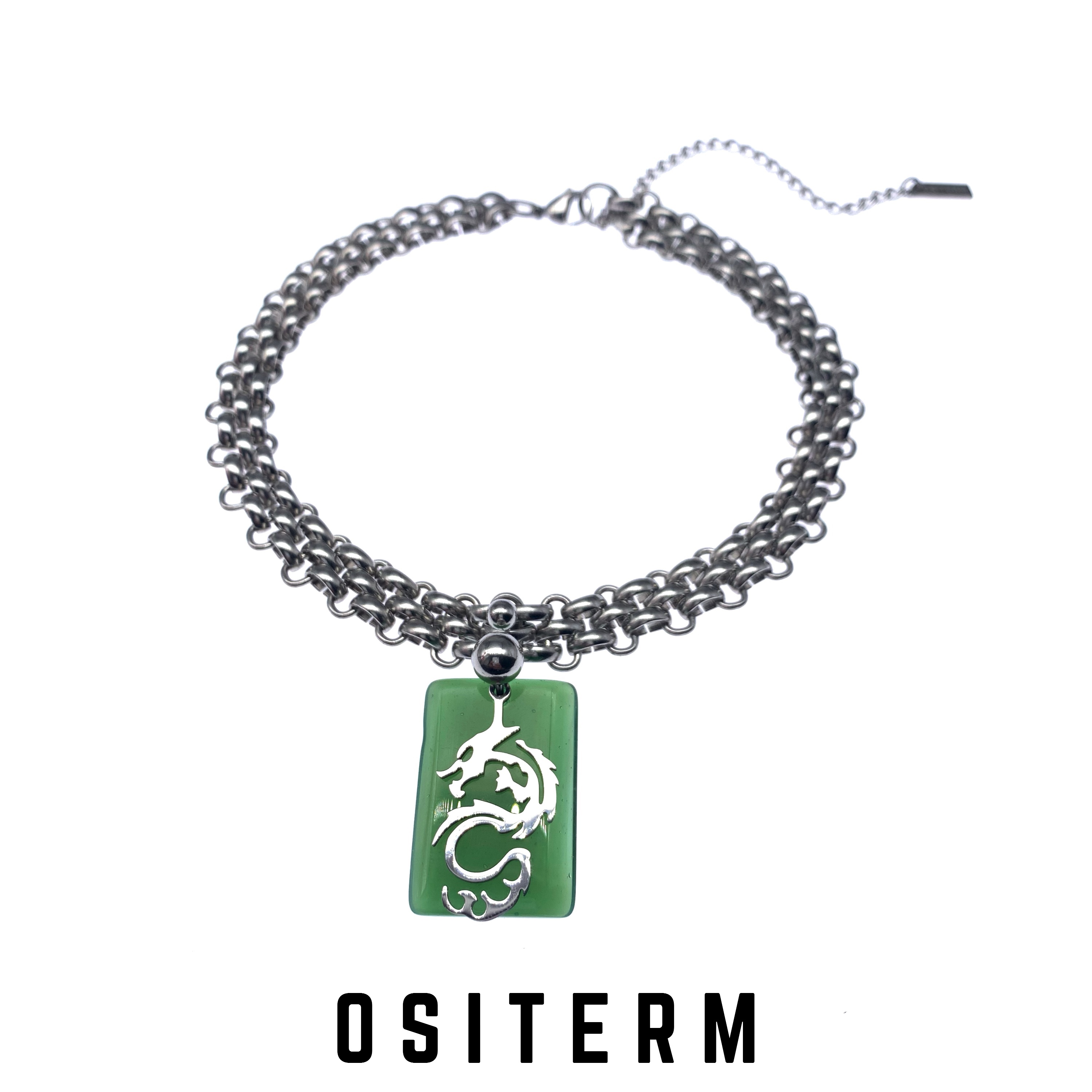 ositerm千禧辣妹龙牌钛钢短项链