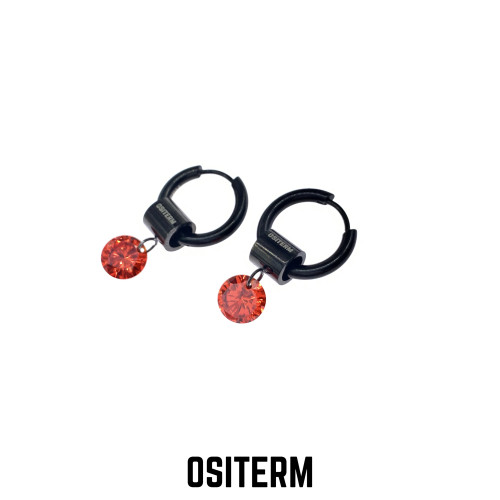 OSITERM暗黑血橙吊坠耳环小众高级感男女耳饰不氧化防敏 左航同款