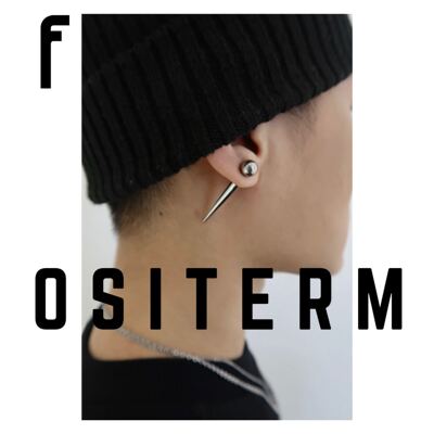 ositerm新品铆钉耳环球体锥体