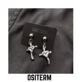 ositerm新品 school耳环原创设计 old 耳环 十字架爱心吊坠耳坠