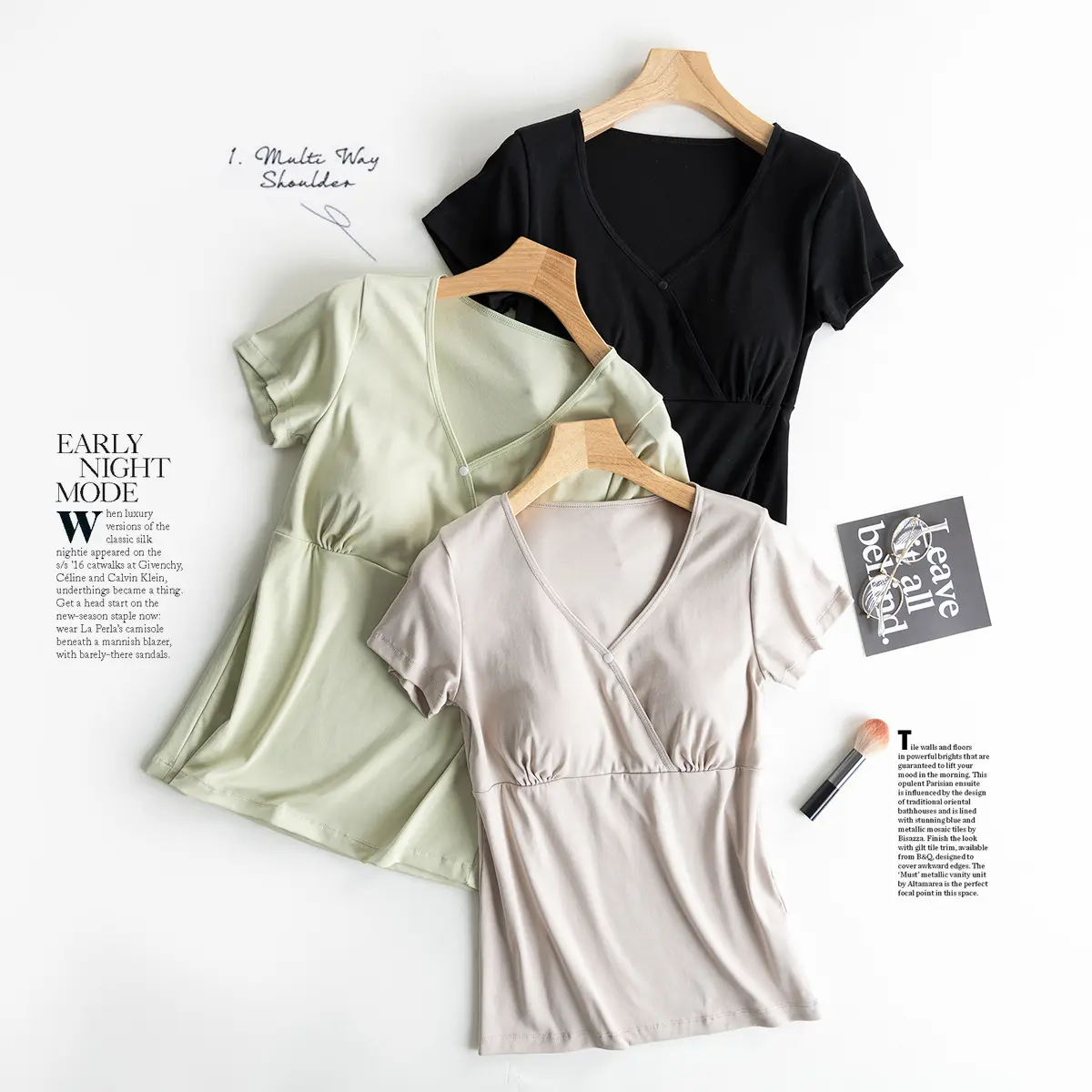 纯棉女短袖哺乳上衣孕妇睡衣单件宽松家居服产后喂奶春夏季薄款